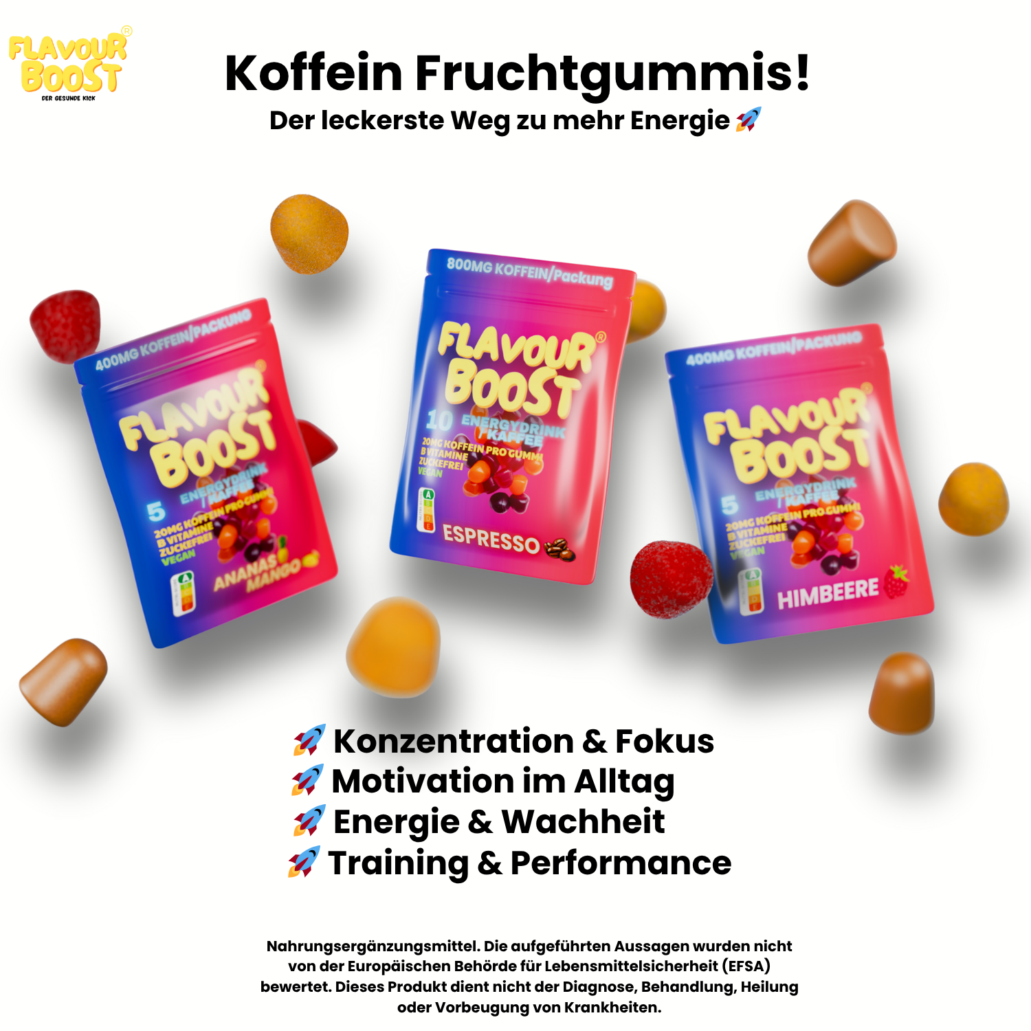 Koffein Fruchtgummis (Probiersets)