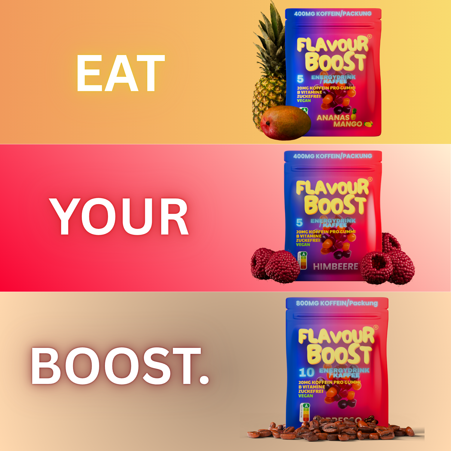 Koffein Fruchtgummis (Probiersets)